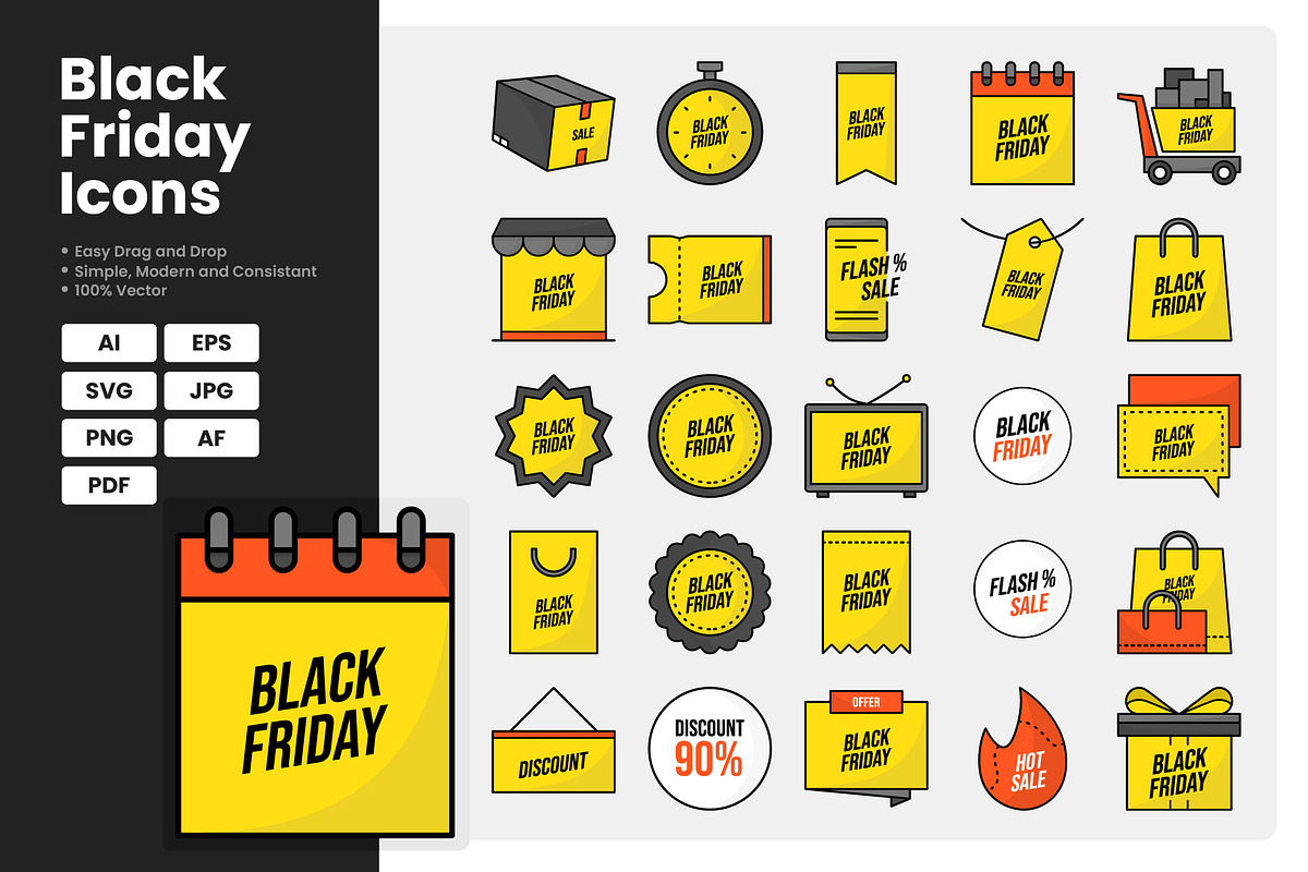 Black Friday Icons pack, an Object Graphic by erifqizeicon (Photo 1 of 3)