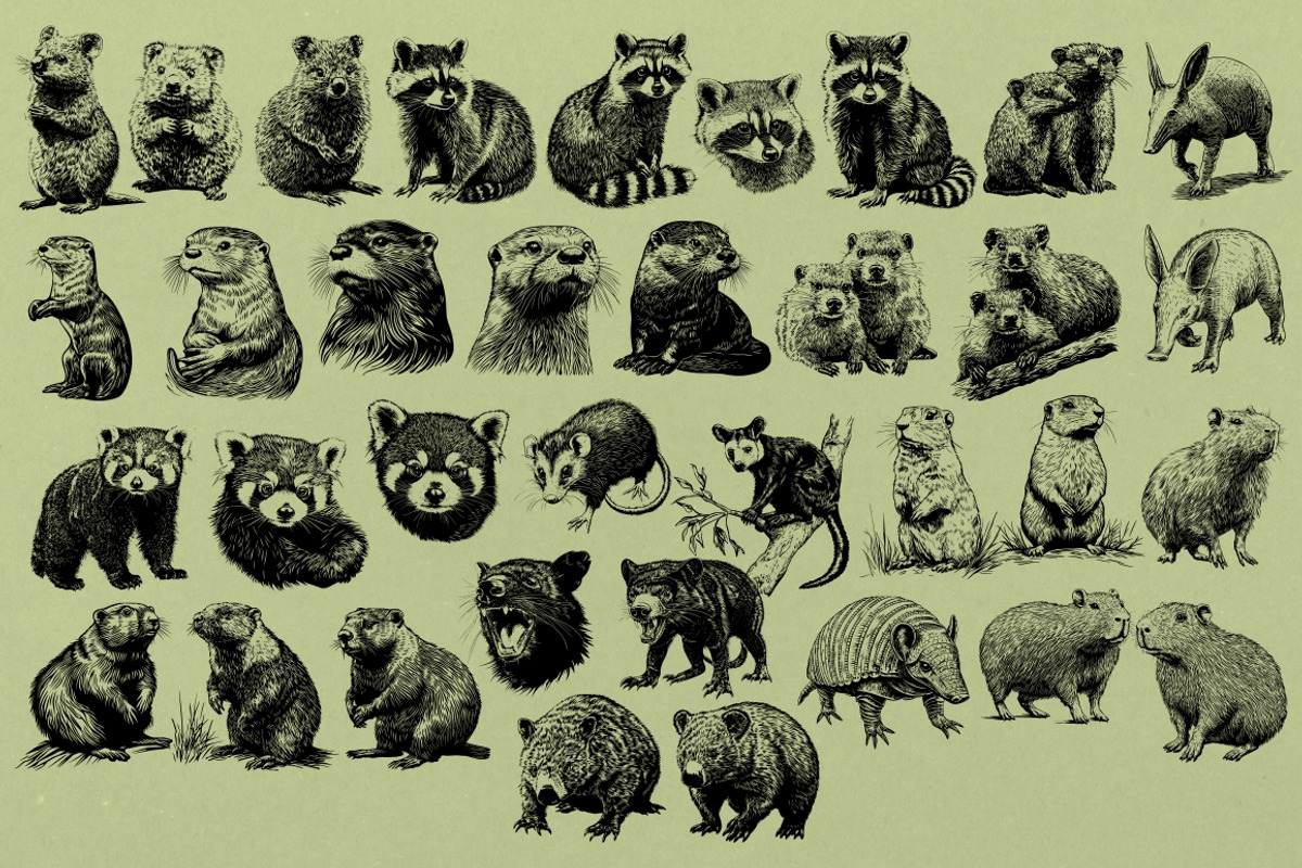 330 ZOO Animals vector illustrations, an Animal Illustration by Nocturnal Wolf (Photo 11 of 18)
