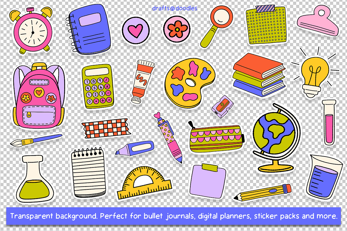 Back to School Clipart and Patterns, an Education Illustration by Drafts n Doodles (Photo 4 of 14)