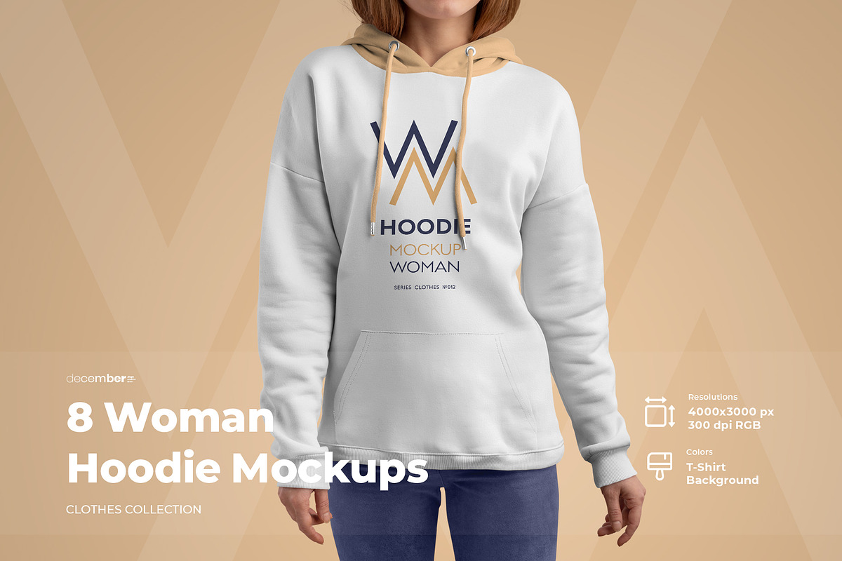 8 Mockups Woman Hoodie, a Hoody Mockup by Grow Design Craft Studio (Photo 1 of 6)