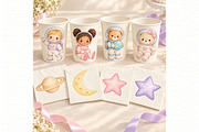 Watercolor Astronaut Clipart Bundle, a Person Illustration by Villa 11 Estudio (Thumbnail 7 of 7)