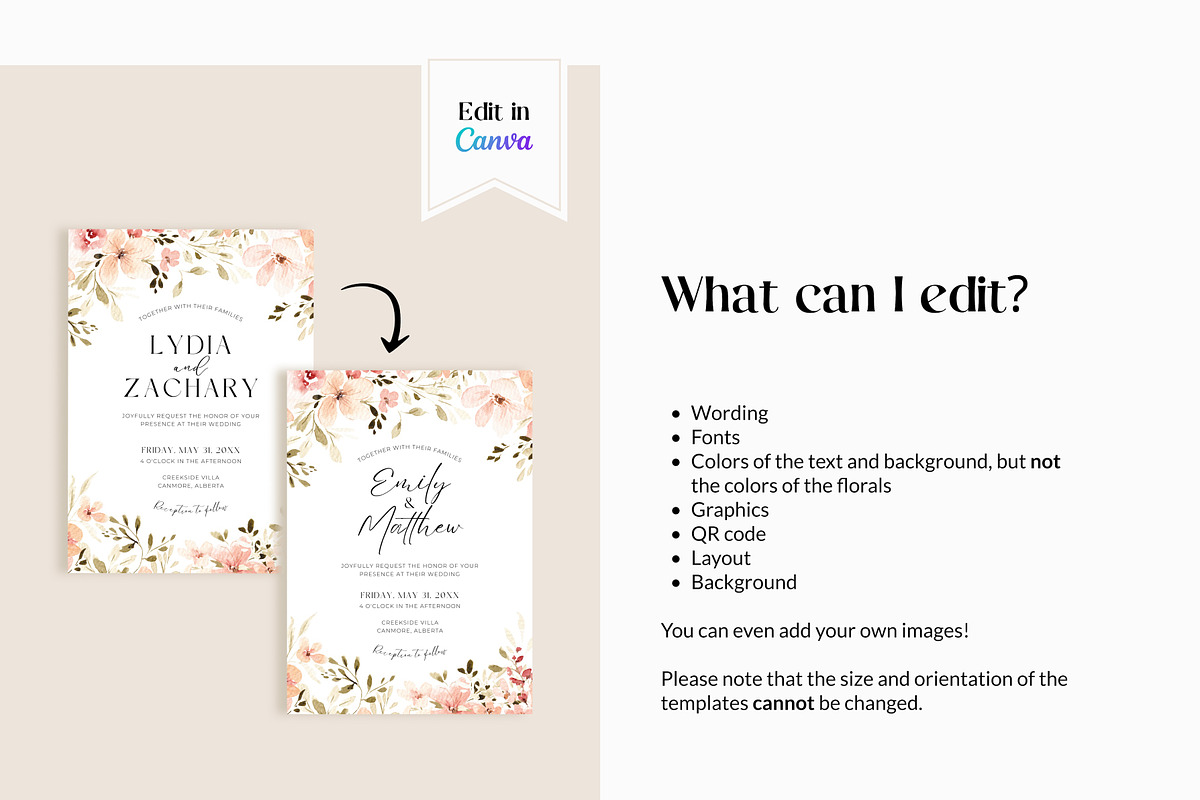 Wildflower Wedding Invite Template, an Invitation Template by Cottontail Paper Shop (Photo 5 of 7)
