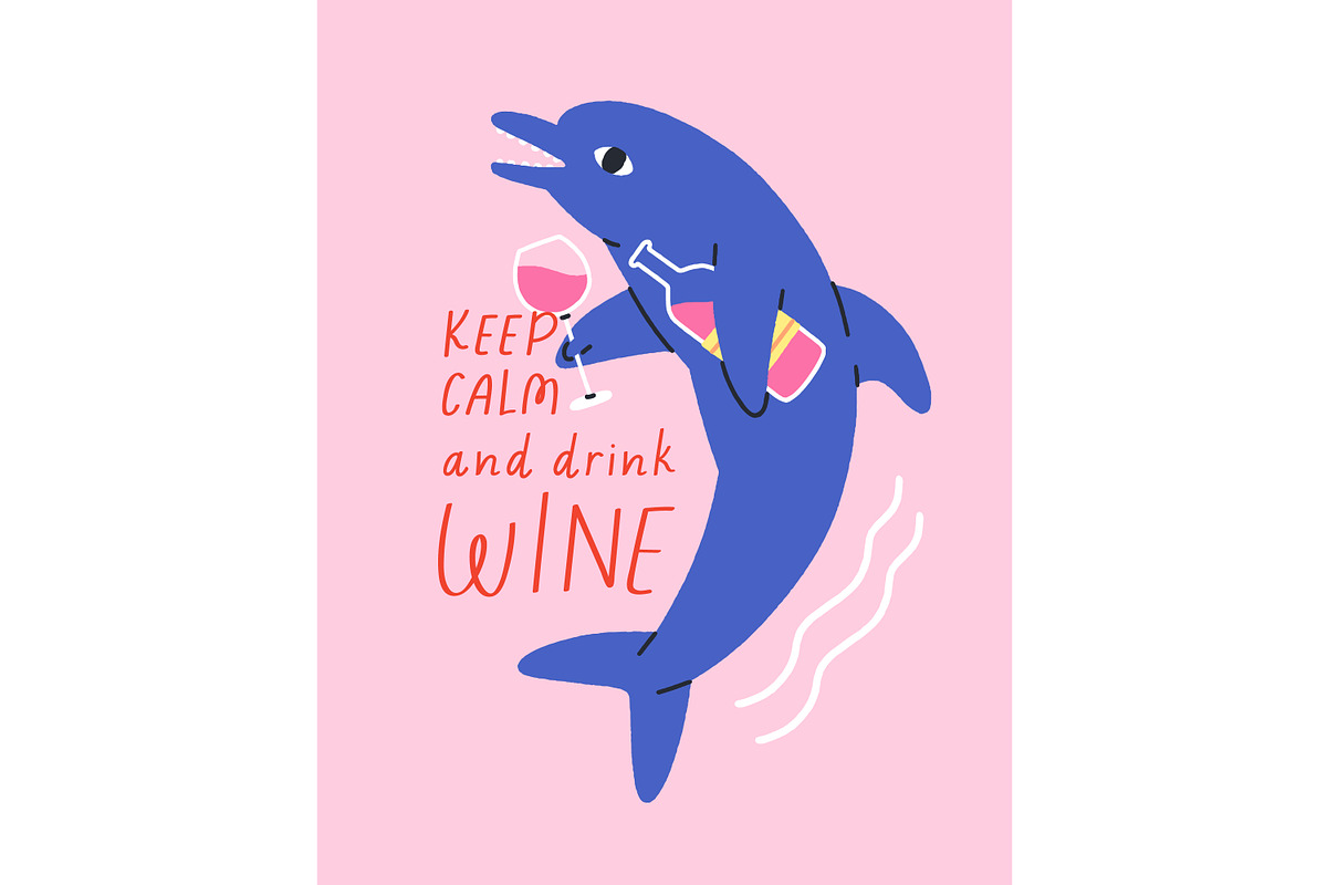 Funny animals drink, party cards set, an Animal Illustration by Good Studio (Photo 5 of 14)