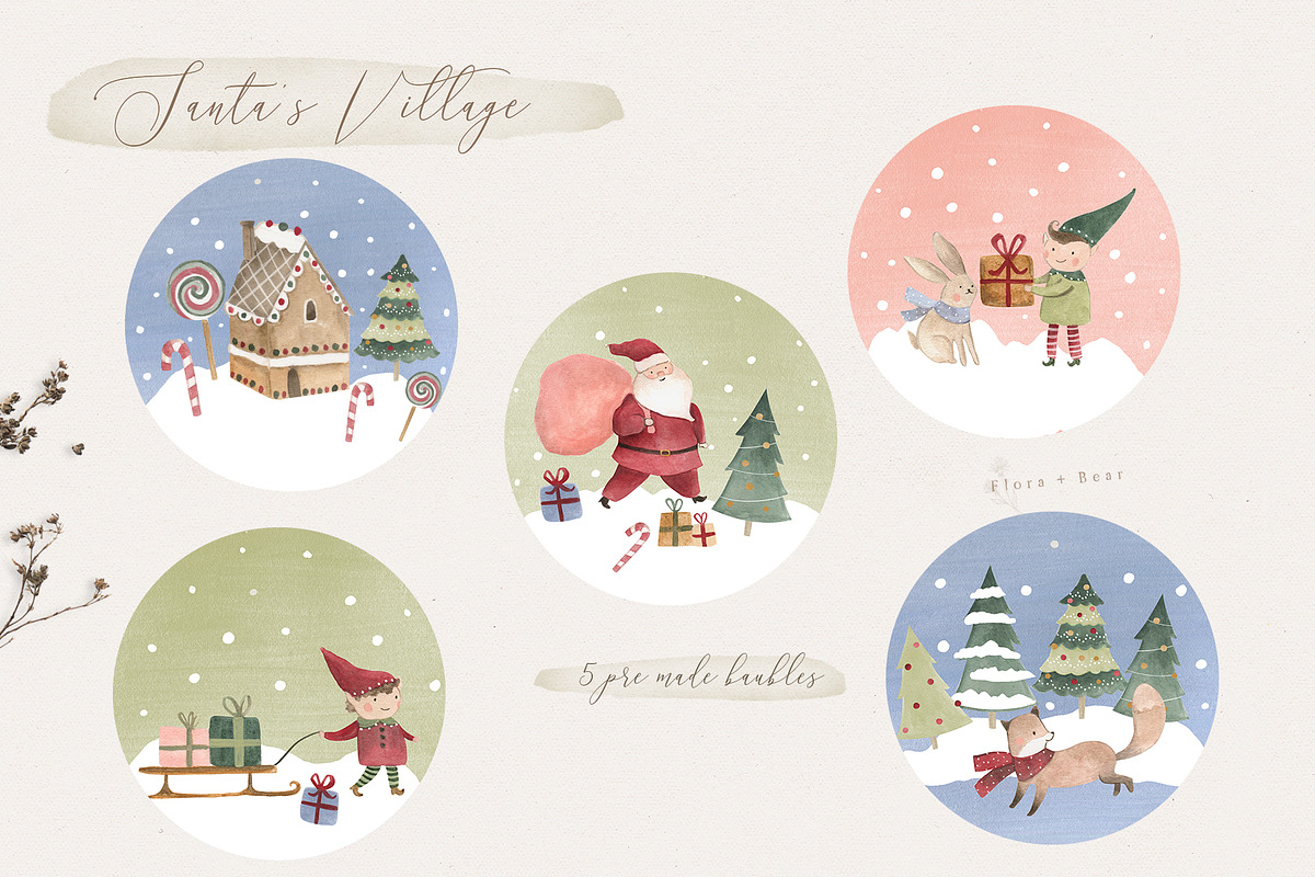 Santa's Village, an Illustration by Flora+Bear (Photo 3 of 7)
