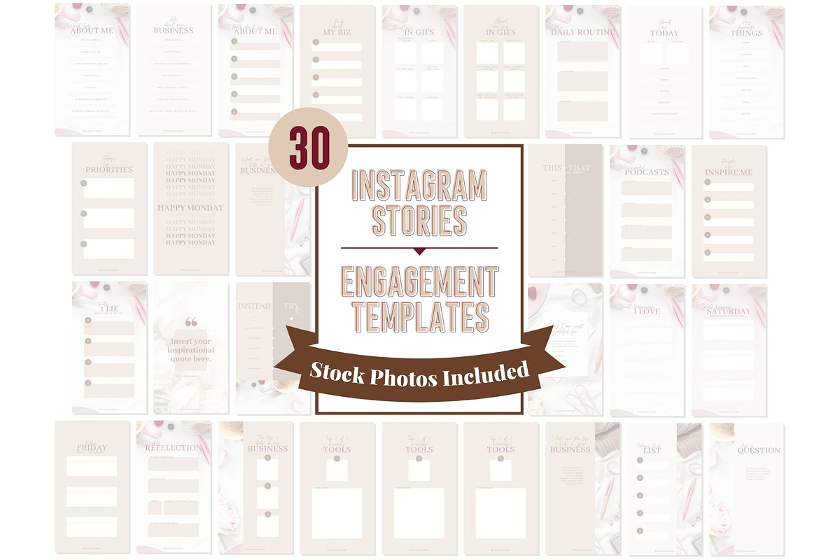 30 Instgram Stories Canva Templates, a Social Media Template by With Love Monique (Photo 10 of 10)