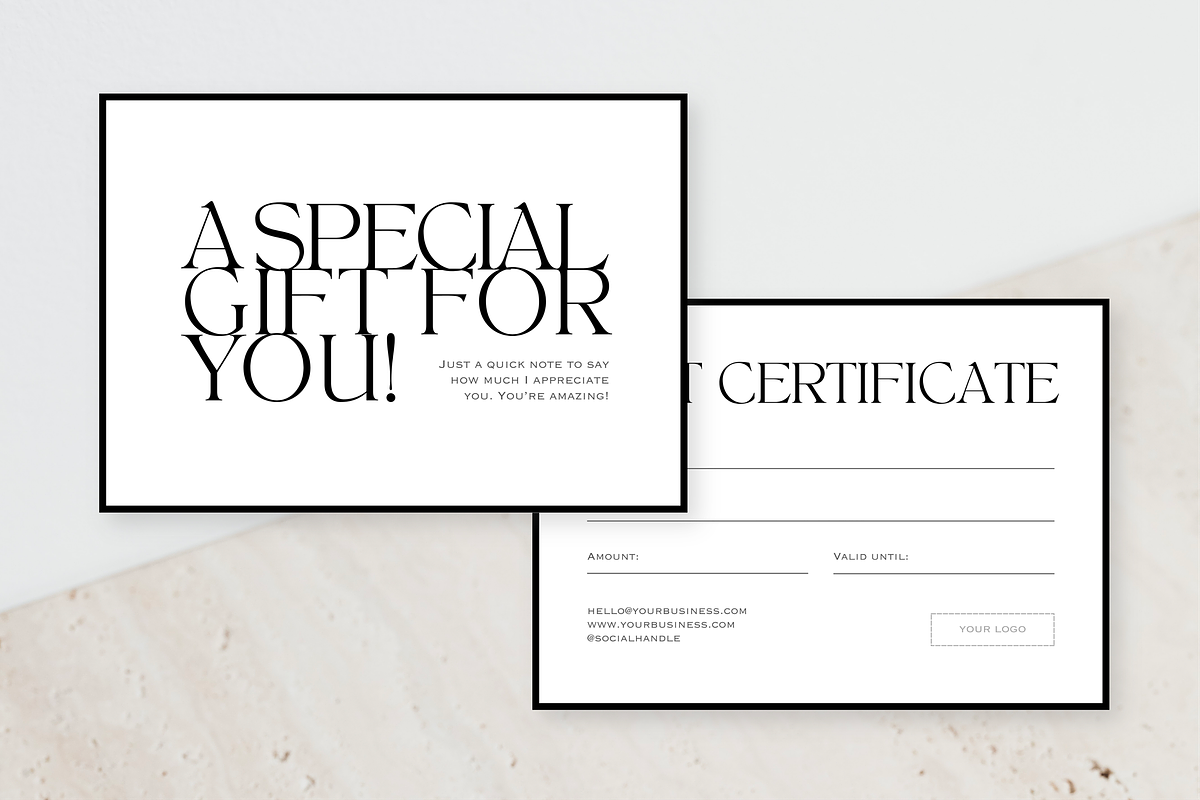 Minimal Gift Certificate Template, a Card Template by LePosey Studio (Photo 3 of 5)