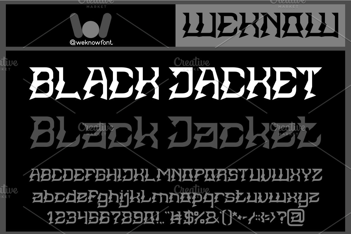 Black Jacket font, a Font by weknow (Photo 1 of 8)