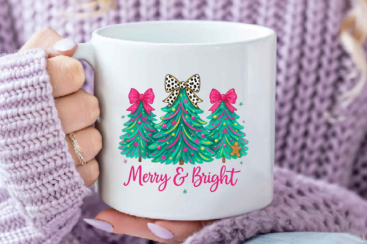 Merry and Bright Christmas Tree PNG, an Illustration by Daily.Designs (Photo 3 of 5)