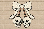 Halloween Skull Bow Laser Cut SVG, an Object Graphic by Canvas Craft (Thumbnail 2 of 3)