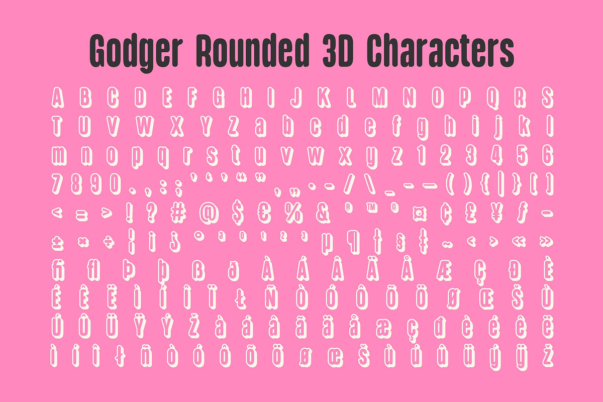 Godger Rounded 3D, a Sans Serif Font by Craft Supply Co. (Photo 8 of 8)
