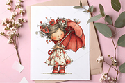 Watercolor Coquette Farm Girl PNG, a Seasonal Illustration by Canvas Craft (Thumbnail 5 of 5)