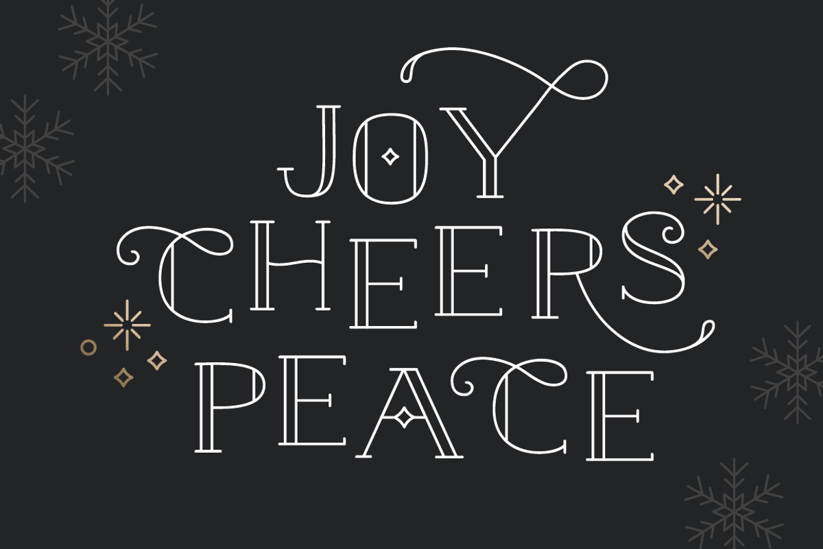Merry Christmas Font - with sparkles preview 2