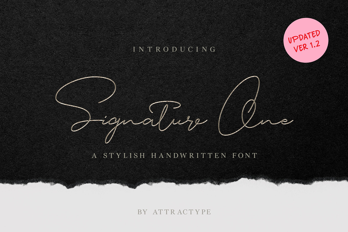 Signature One - Handwritten Font, a Script Font by Attractype (Photo 1 of 9)
