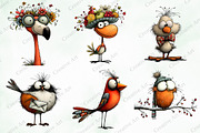 Whimsical Birds Clipart Bundle, an Illustration by Creative Art (Thumbnail 7 of 10)