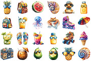 Funky Summer Clipart, an Illustration by Sublimation Artist (Thumbnail 2 of 6)