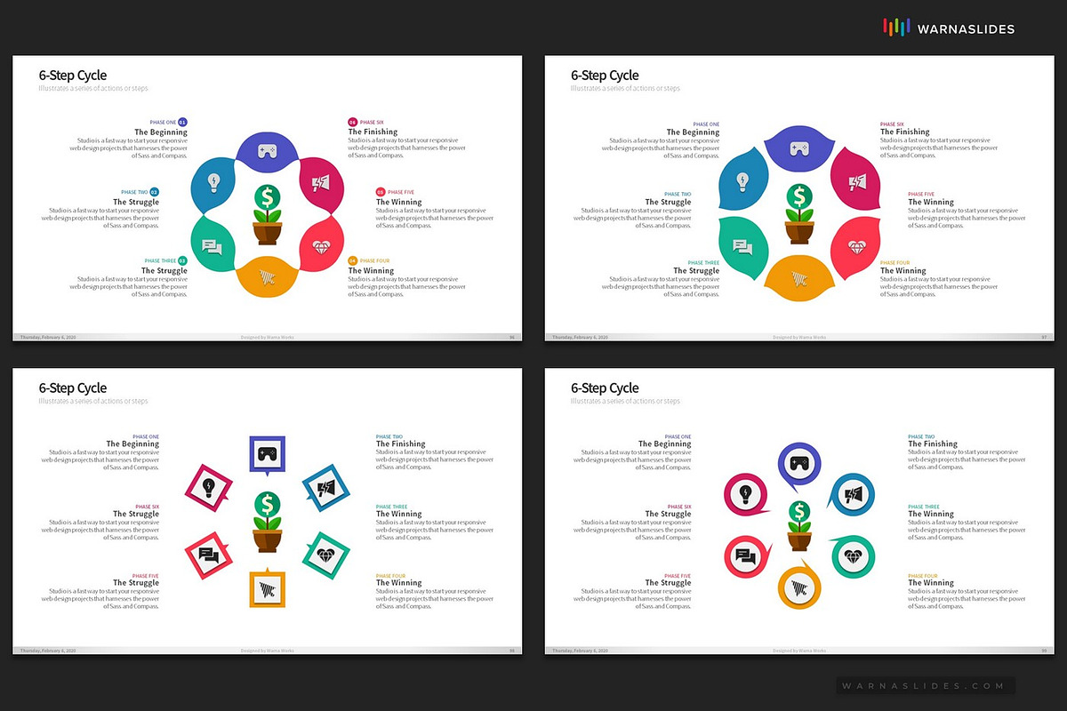 Cycle & Circles PowerPoint Templates, a Presentation Template by Warna Works (Photo 15 of 28)