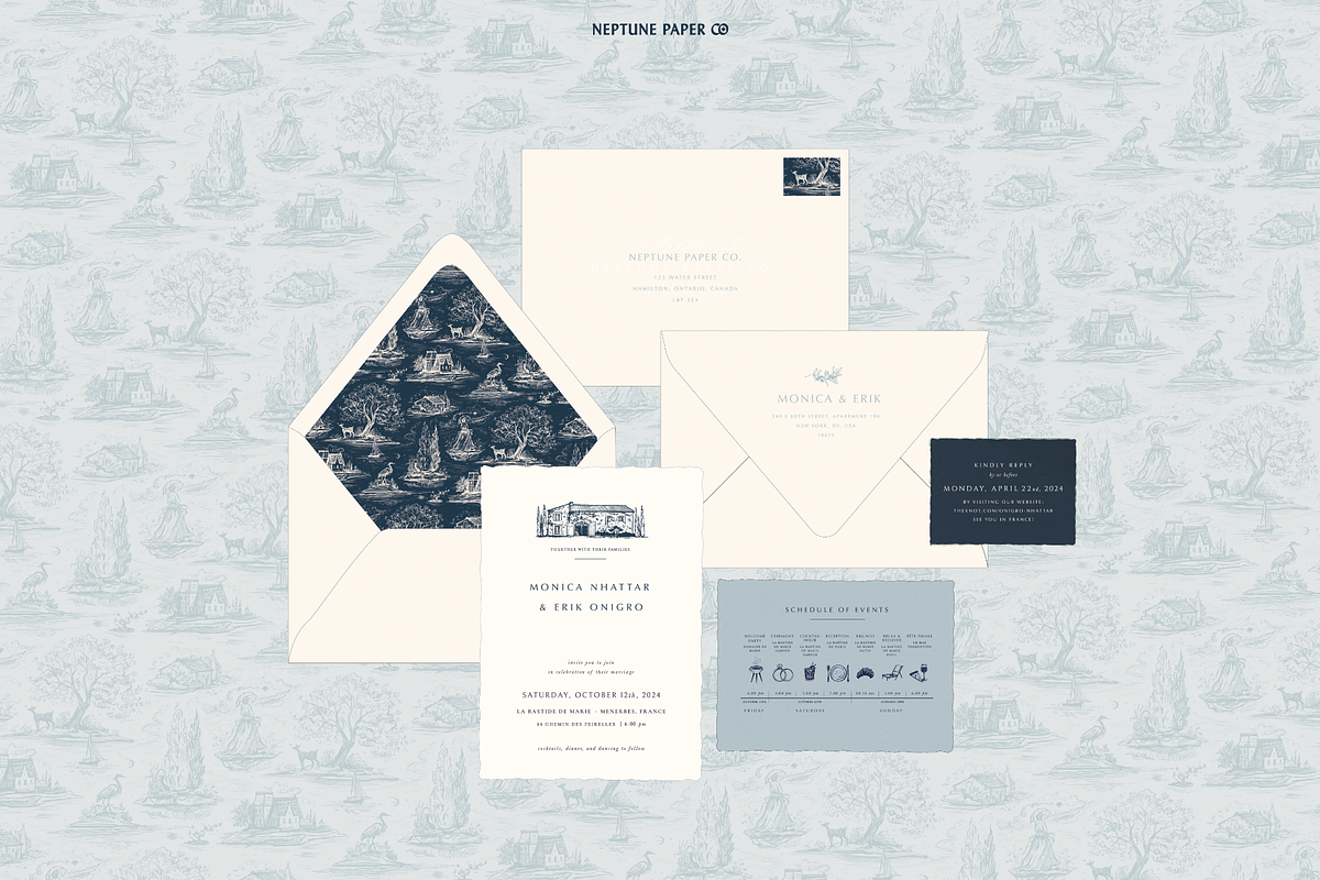 Hand Drawn French Toile, a Pattern Graphic by Neptune Paper Co. (Photo 3 of 3)