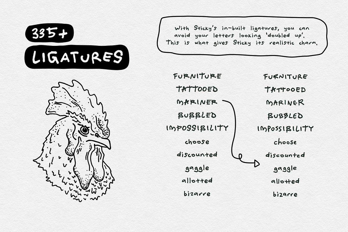 Sticky, the Messy Handwriting Font, a Handwritten Font by TYPEHEIST (Photo 6 of 10)