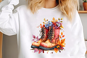 Watercolor Floral Autumn Clipart, an Illustration by designcity5 (Thumbnail 3 of 5)