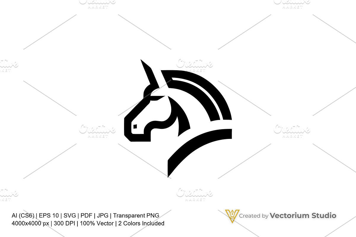 Unicorn Minimal Corporate Logo, a Branding & Logo Template by Vectorium Studio (Photo 1 of 3)