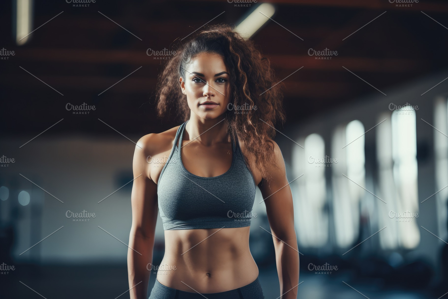 A woman wearing a gray sports bra to, a Photo by Iftikhar Alam