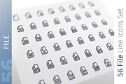 File Line Icons Set, an Outline Icon by Voysla's Shop (Thumbnail 1 of 4)