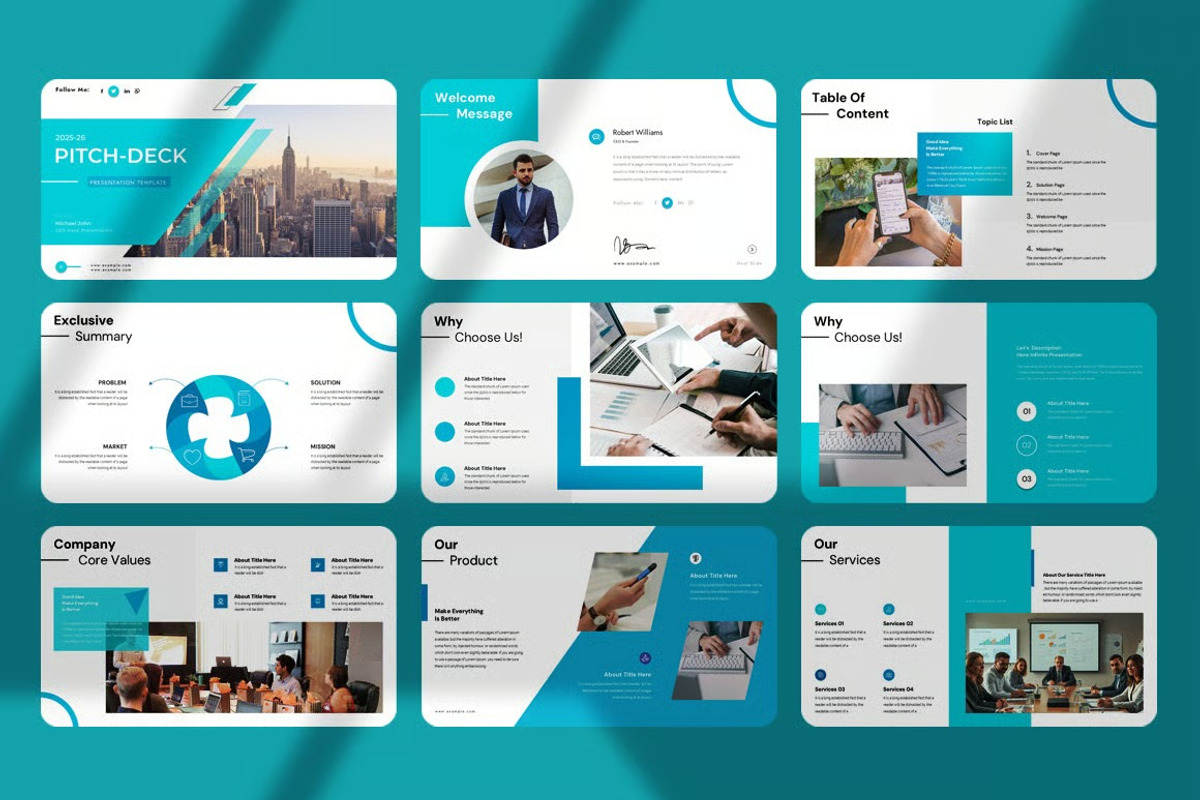 Pitch Deck Presentation Templates, a Presentation Template by Fit-tee (Photo 6 of 6)