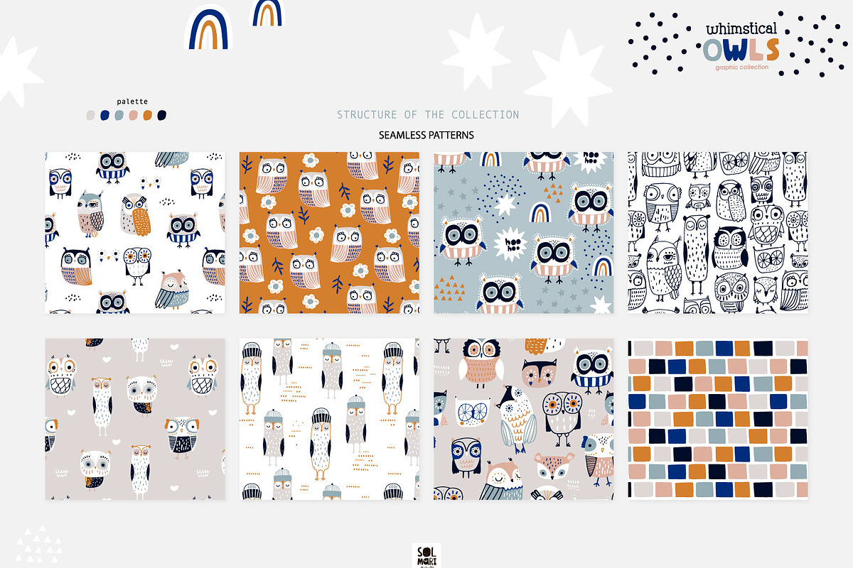 OWLsome graphic collection, an Animal Illustration by solmariart (Photo 4 of 6)