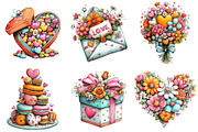 Whimsical Valentines Day Clipart, an Illustration by Craft Nest (Thumbnail 4 of 9)