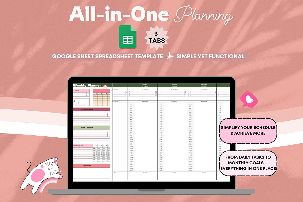 Daily Weekly Monthly Planning, a Templates & Theme by bellaROSEworkshop (Photo 2 of 6)