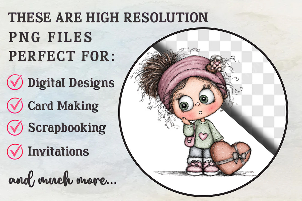 Quirky Girl & Boy Valentine Icons, a Person Illustration by RobertsArt (Photo 2 of 7)