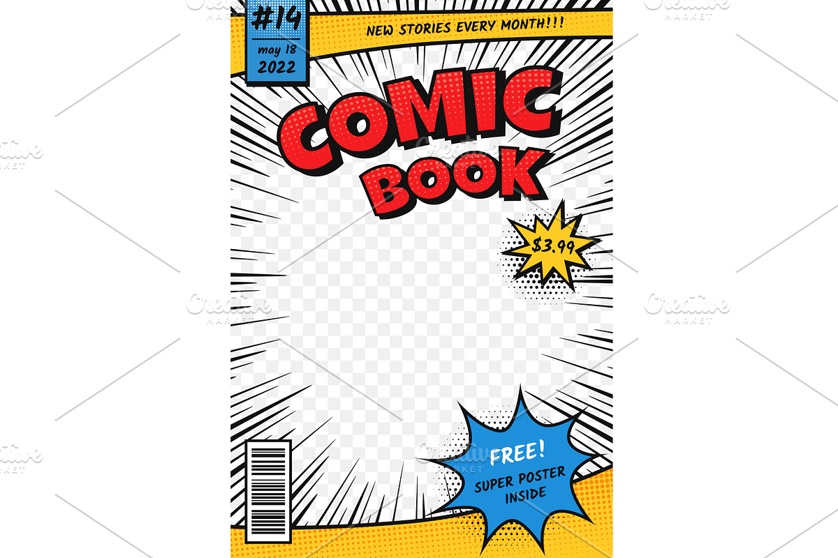 Comic book cover. Retro comics title, a Texture Graphic by Frogella
