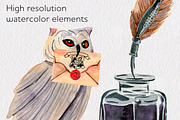 Magic school watercolor clipart, an Education Illustration by AnastasiaWatercolor (Thumbnail 9 of 9)