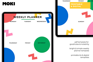 Geometric Weekly Planner Template