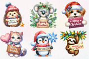 Merry Christmas Animals Clipart, an Illustration by Dream Creation (Thumbnail 6 of 7)