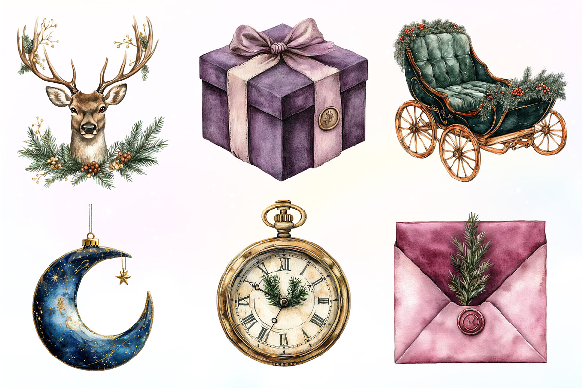 Moody Christmas Clipart Bundle, an Illustration by Dream Creation (Photo 6 of 7)