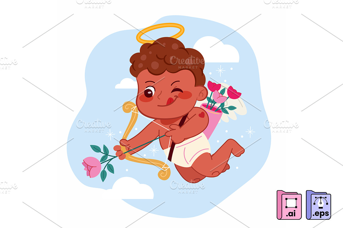 Baby Angel Cupid with Arrow, a Person Illustration by MISS CHATZ (Photo 2 of 3)