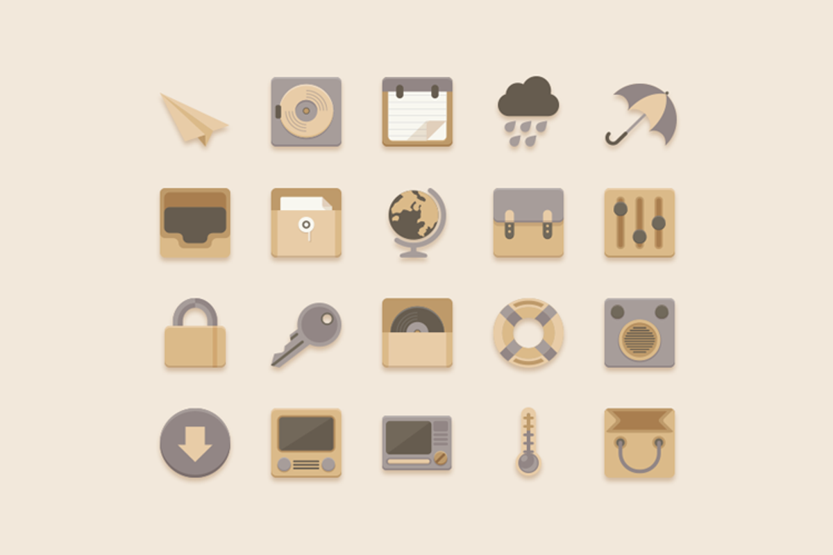 Flat Icons Vanilla Choc Chip Theme, an Icon by Sunbzy