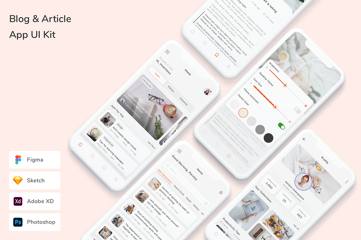 Blog & Article App UI Kit, an UI Kit Template by Betush
