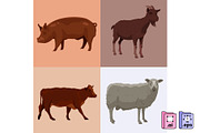 Farm Animal Silhouettes Set, an Animal Illustration by MISS CHATZ (Thumbnail 3 of 3)