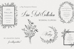 Line Art Collection, Wedding Flowers