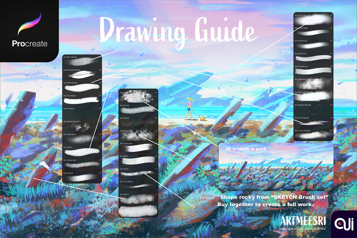 Procreate Brushes set : Painting, a Brush Add-On by Artmeesri (Photo 3 of 6)