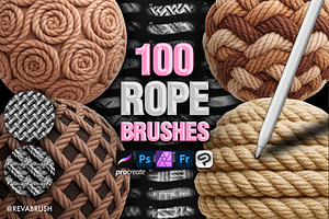 Procreate Rope texture brushes, a Brush Add-On by Revabrush