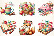 Spring Apple Harvest Clipart, an Illustration by DreamCafeArt (Thumbnail 1 of 3)