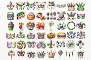 Mardi Gras Clipart PNG Bundle, a Seasonal Illustration by Nicolle's Colorful Art (Thumbnail 6 of 6)