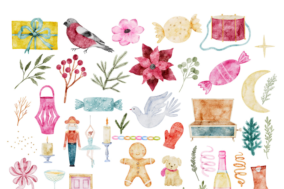 Watercolor Christmas Wonderland, an Object Graphic by Kattypainting (Photo 4 of 6)