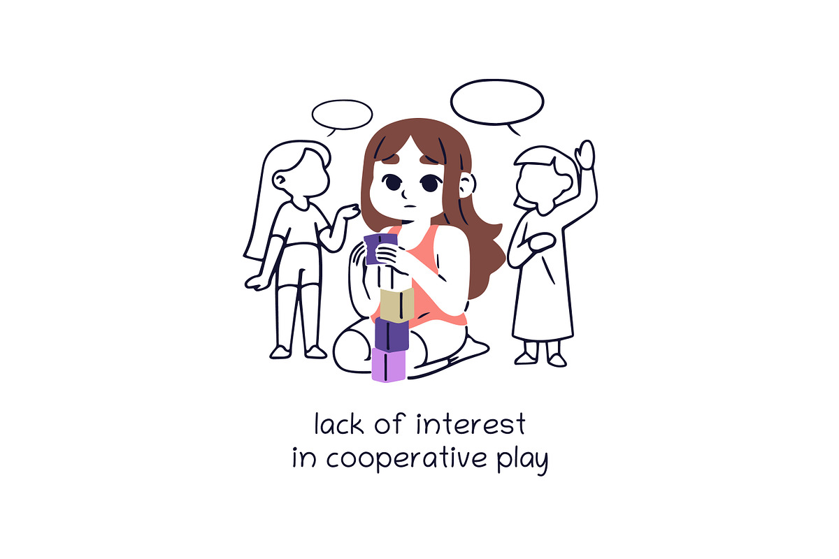 Kids with autism signs set, a Healthcare Illustration by PaperTrident (Photo 5 of 9)