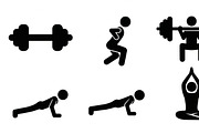 Fitness Workout Silhouette Icon Set, an Illustration by musafir_fashion (Thumbnail 13 of 51)