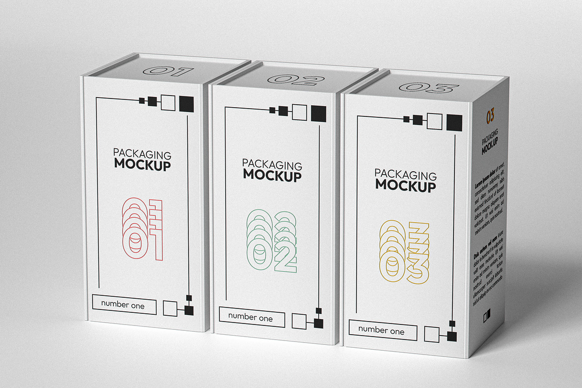 Standing Boxes Mockup, a Packaging Mockup by Designer Dude