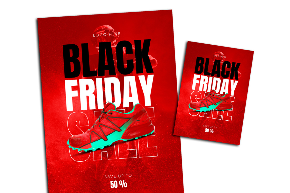 Black Friday Sale Flyer & Poster Red, a Print Template by McLittle Stock (Photo 1 of 2)